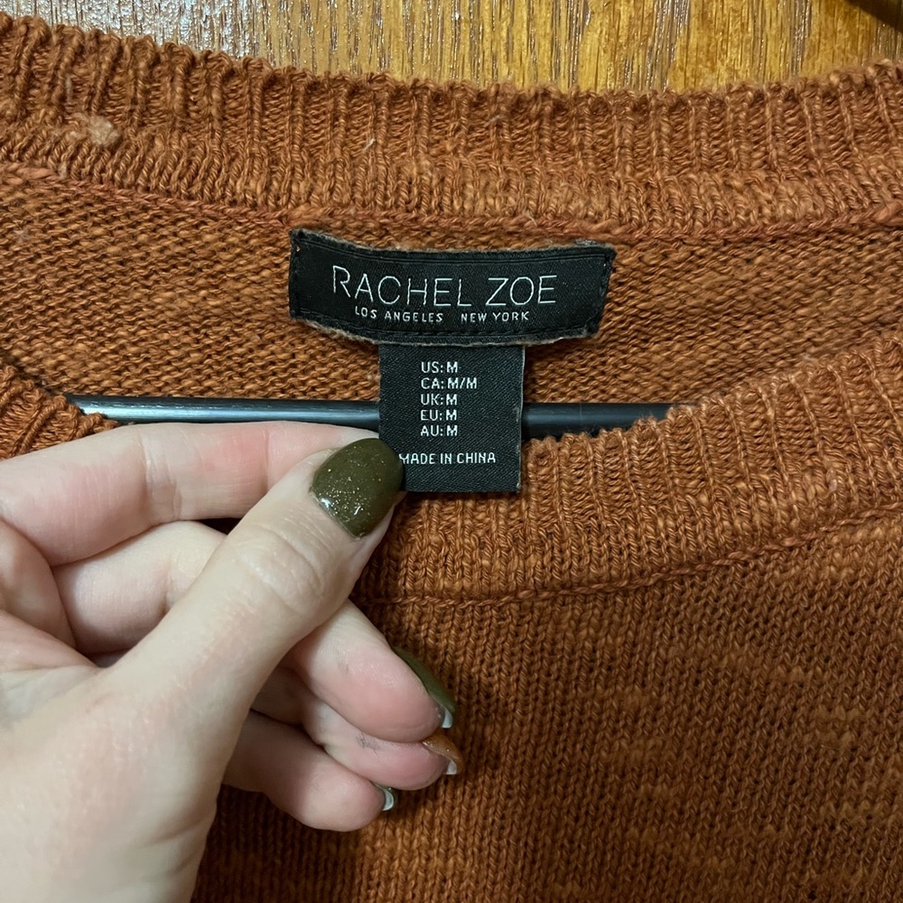 Rachel Zoe Burnt Orange Knit Tunic Top